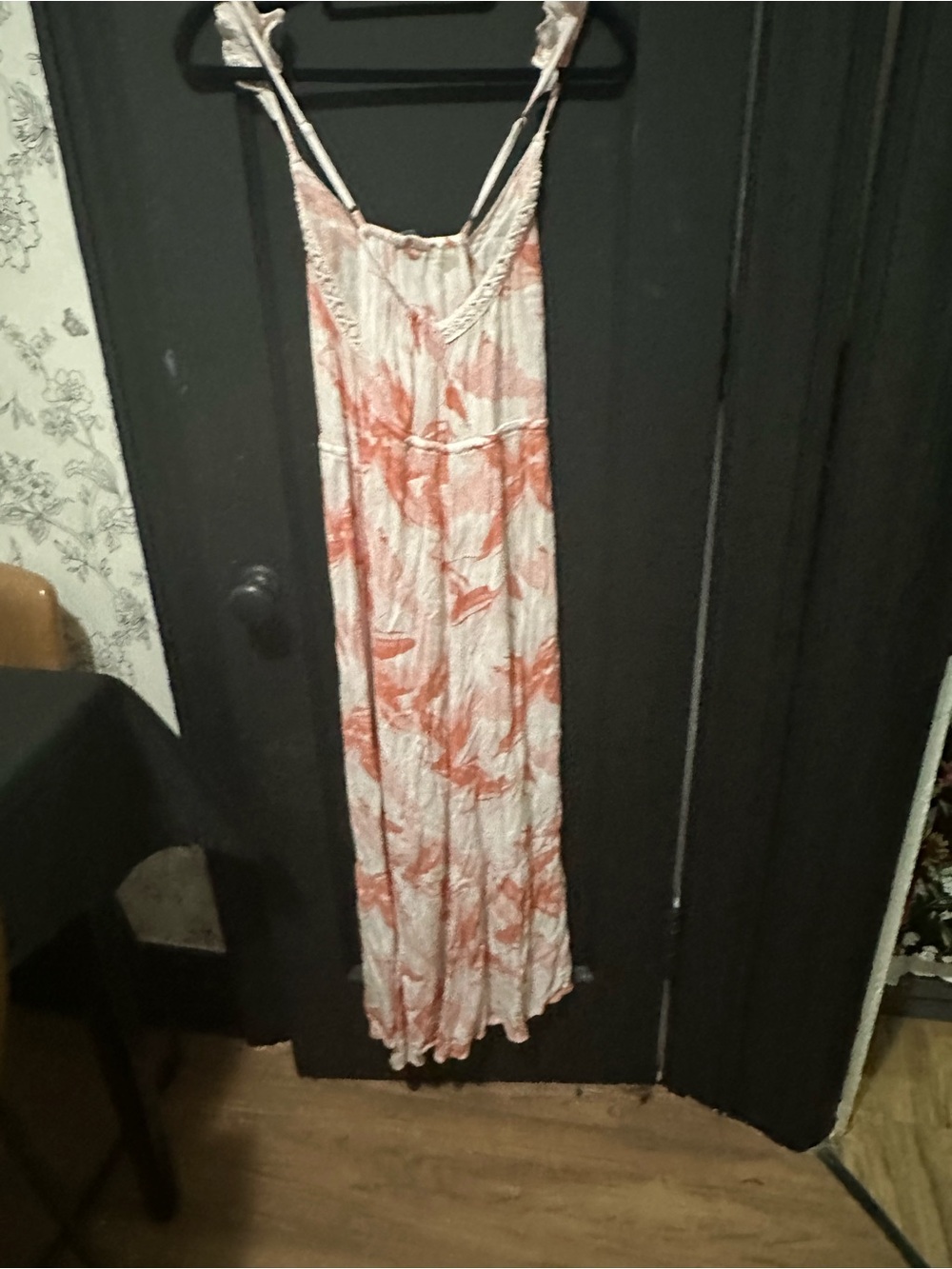 Roxy Cream and Orange Floral Button-Front Maxi Dress - Picture 3 of 3
